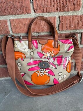 Fossil Key-Per Coated Messenger Crossbody Bag